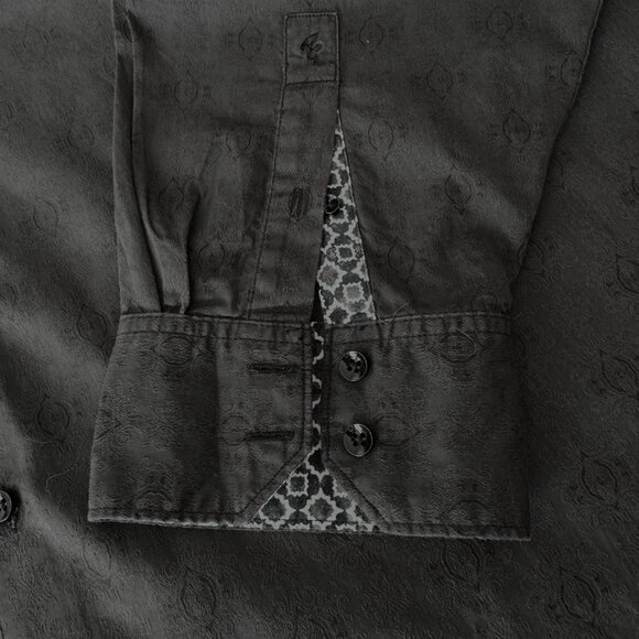 Men's 5XL Robert Graham BLACK Stellman Long Sleeved Sport Shirt - Picture 7 of 15